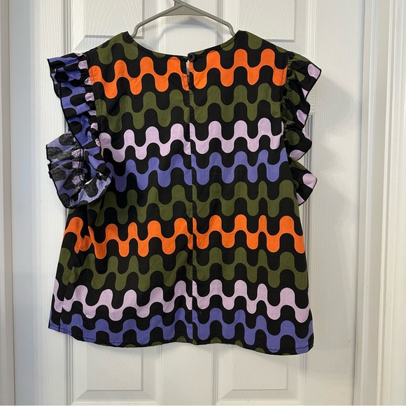 Nooworks Ruffle Sleeve Cotton Poplin Top 2X New Without Tags XXL - Picture 2 of 5